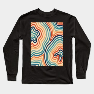 Retro Wavy Liquid Lines Long Sleeve T-Shirt